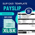 Payslip Template,Slip Gaji Excel,With Data Employees,Salary,Monthly,Auto Calculation